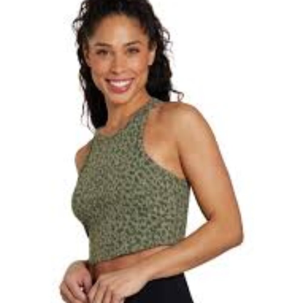 Green Animal Print Bra Top